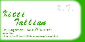 kitti tallian business card